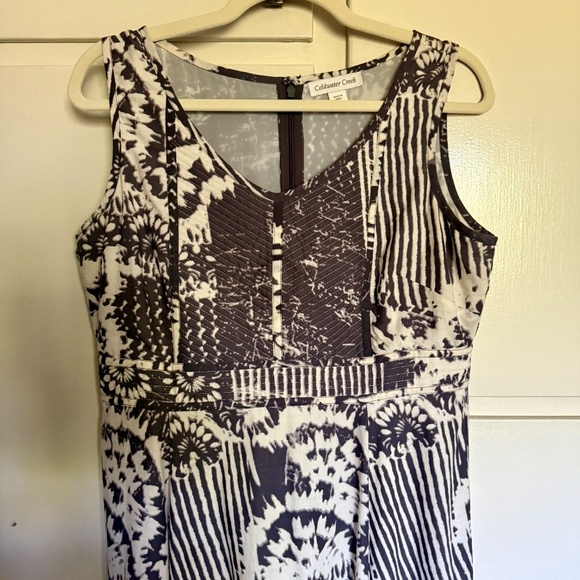 Coldwater Creek Maxi Dress Tie Dye Quilted Gray Cream Size 10 - Picture 2 of 14